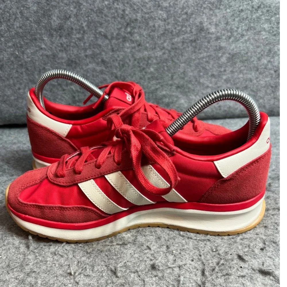 Adidas Cloudfoam Comfort Red Sneakers Low Top Retro Athletic Shoes Womens 7
